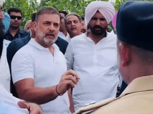 गुरदासपुर में राहुल की पुलिस से बहस, दौरा बीच में छोड़ा