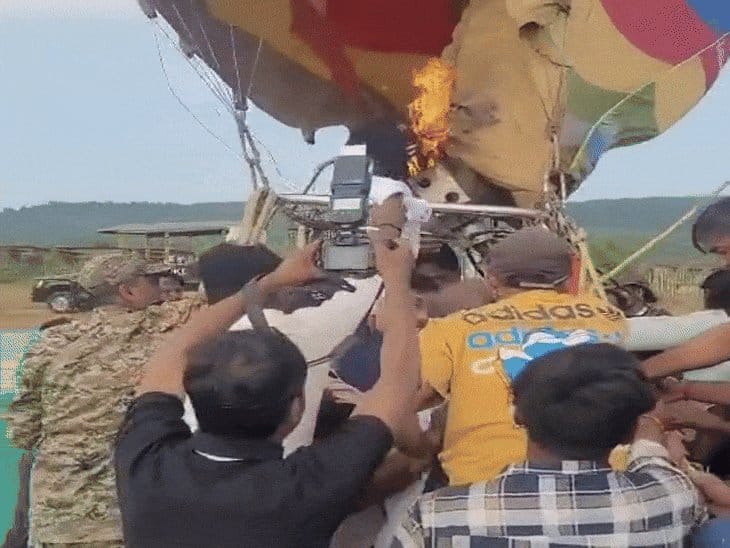 मुख्यमंत्री यादव का हॉट बैलून सफर, तेज हवा से  बाधित