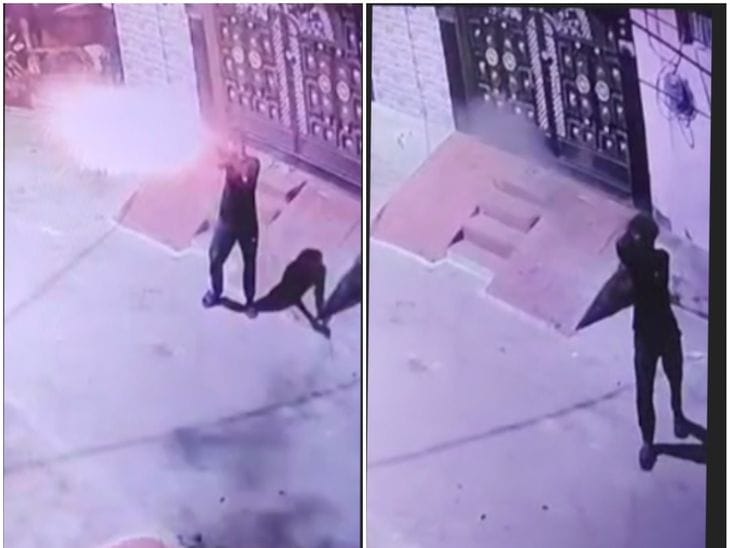 ग्वालियर में फौजी के घर  पर फायरिंग, आरोपी CCTV में कैद