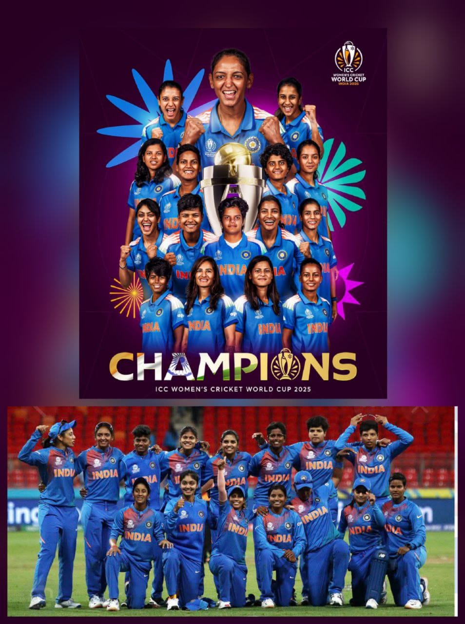 भारत ने वनडे विश्व कप का खिताब जीत लिया है। पहले बल्लेबाजी करते हुए भारत ने 298 रन बनाए और जवाब में दक्षिण अफ्रीका को 246 रन पर समेट दिया।