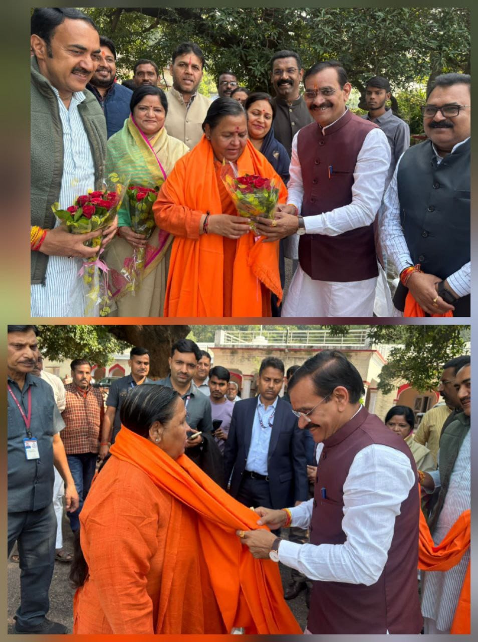 मध्यप्रदेश की पूर्व मुख्यमंत्री उमा भारती  से बीजेपी एमपी के पूर्व अध्यक्ष और खजुराहो सांसद विष्णुदत्त शर्मा ने सौजन्य मुलाक़ात की….

- पन्ना के सर्किट हाऊस मे वीडी शर्मा ने उमा जी का शाल श्रीफल - मध्यप्रदेश की पूर्व मुख्यमंत्री उमा भारती जी से बीजेपी एमप