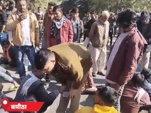 छतरपुर में खाद संकट पर किसानों का चक्काजाम