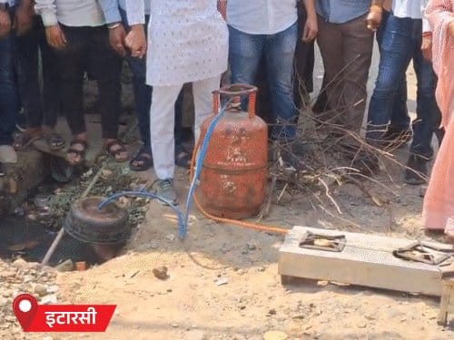 MP में LPG संकट: घंटों कतार में लोग, कांग्रेस का अनोखा प्रदर्शन