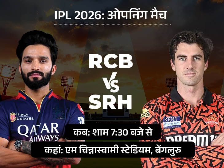 IPL 2026  का  शुरुआती शेड्यूल  जारी,  बेंगलुरु में RCB-SRH  का  ओपनिंग मैच