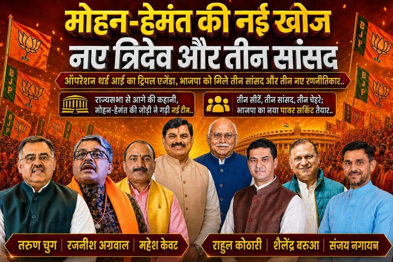(भाजपा को मिले तीन सांसद और तीन नए रणनीतिकार)..ऑपरेशन थर्ड आई का ट्रिपल एजेंडा:राज्यसभा से आगे की कहानी.. (सवाल दर सवाल) राकेश अग्निहोत्री