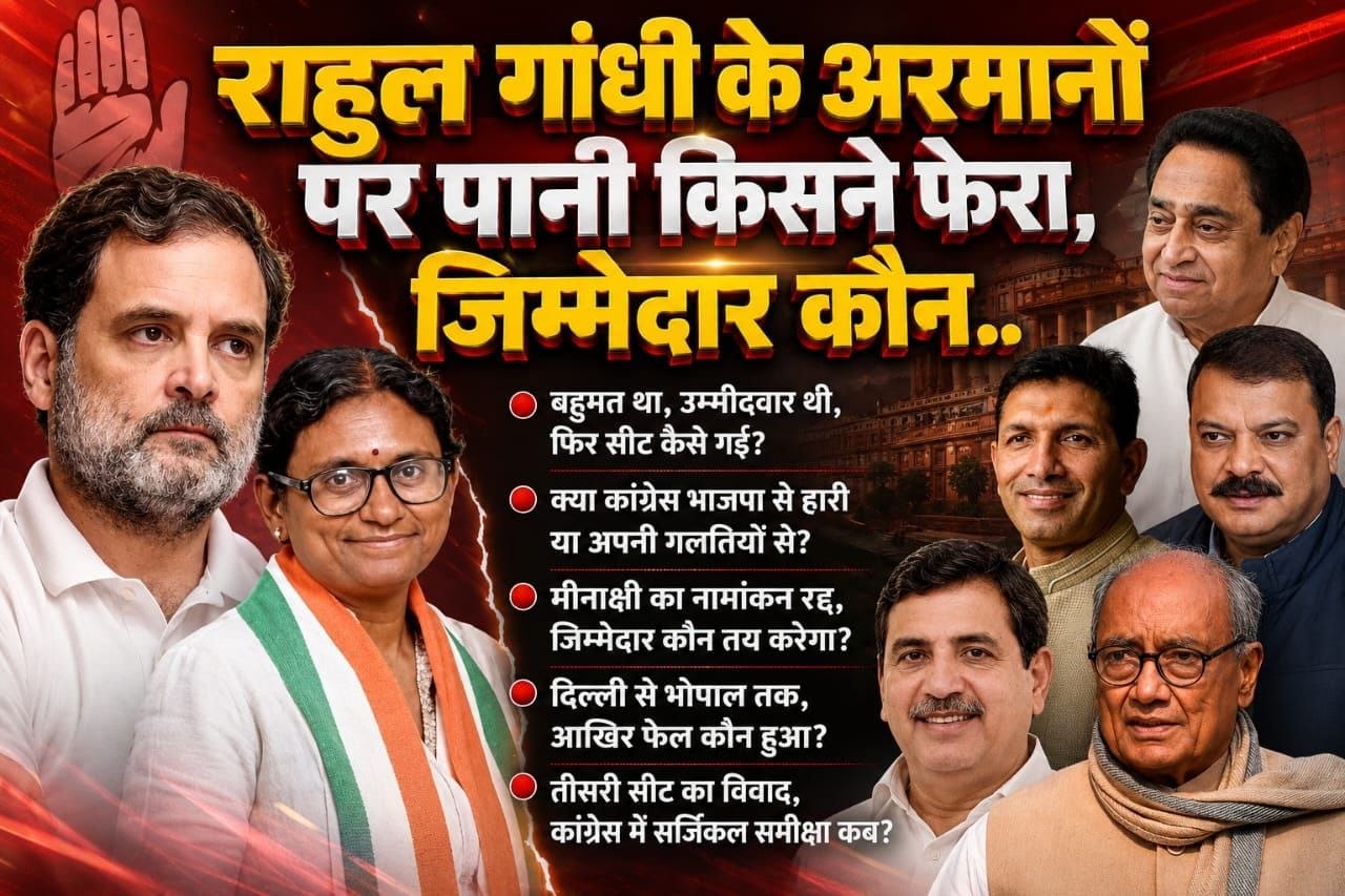 बहुमत था, उम्मीदवार थी, फिर सीट कैसे गई?.. कांग्रेस की तीसरी सीट की हार पर उठते बड़े सवाल(राज्यसभा तीसरी सीट : कांग्रेस की हार की अंतरकथा) सवाल दर सवाल ( राकेश अग्निहोत्री)