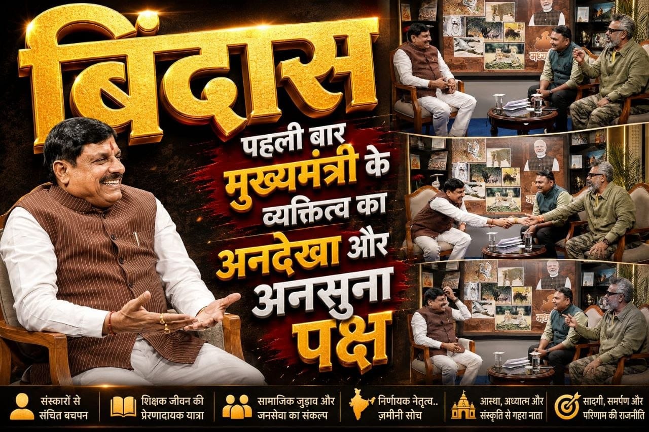 मोहन के मन की बात..
उपलब्धियों का आत्मविश्वास, भविष्य का संकल्प; यही है मोहन सरकार की दिशा
( जहां चाह वहां राह: लक्ष्य बड़े, सफर   लंबा अभी बहुत कुछ करना बाकी है) राकेश अग्निहोत्री महेंद्र विश्वकर्मा के साथ