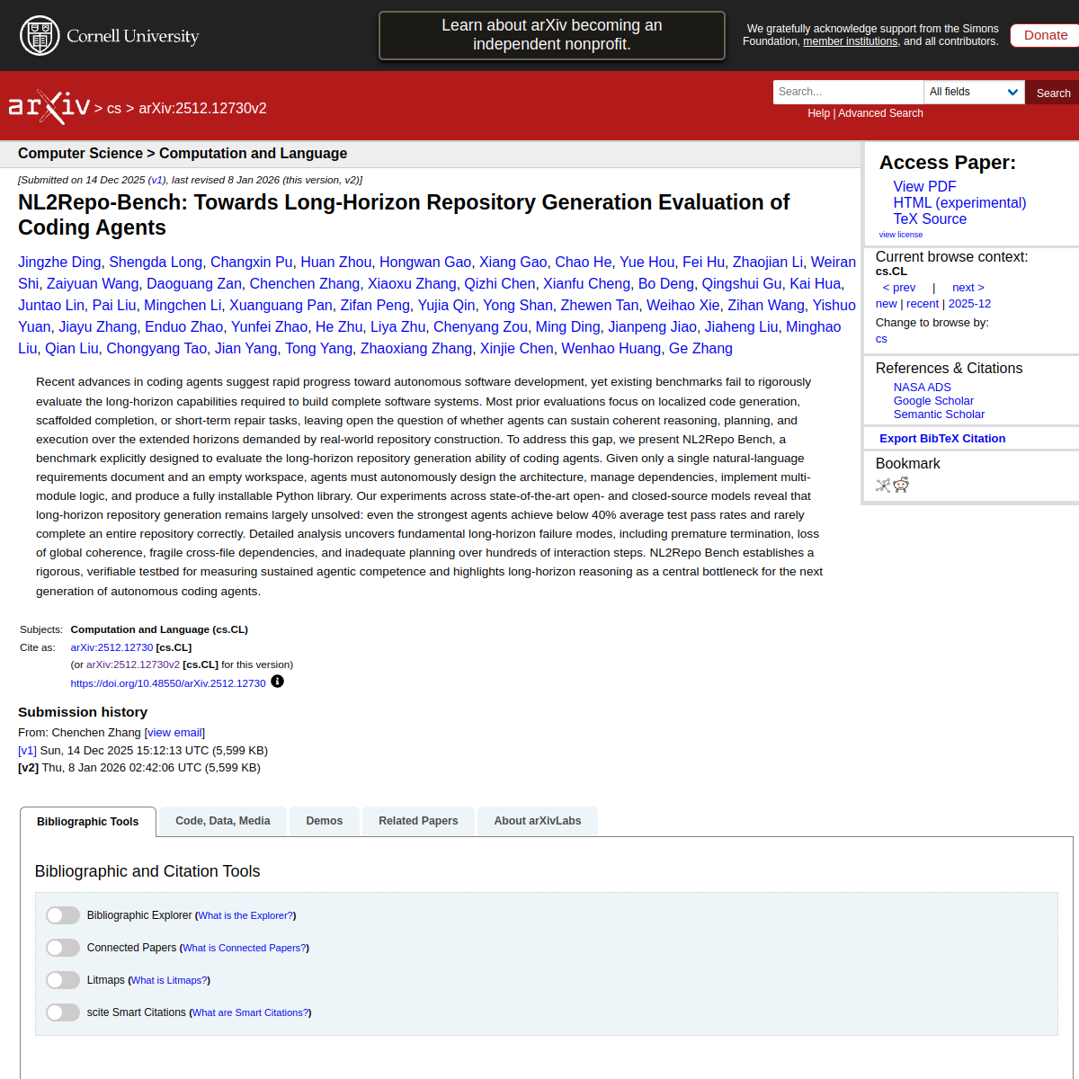 NL2Repo-Bench: Towards Long-Horizon Repository Generation Evaluation of Coding Agents