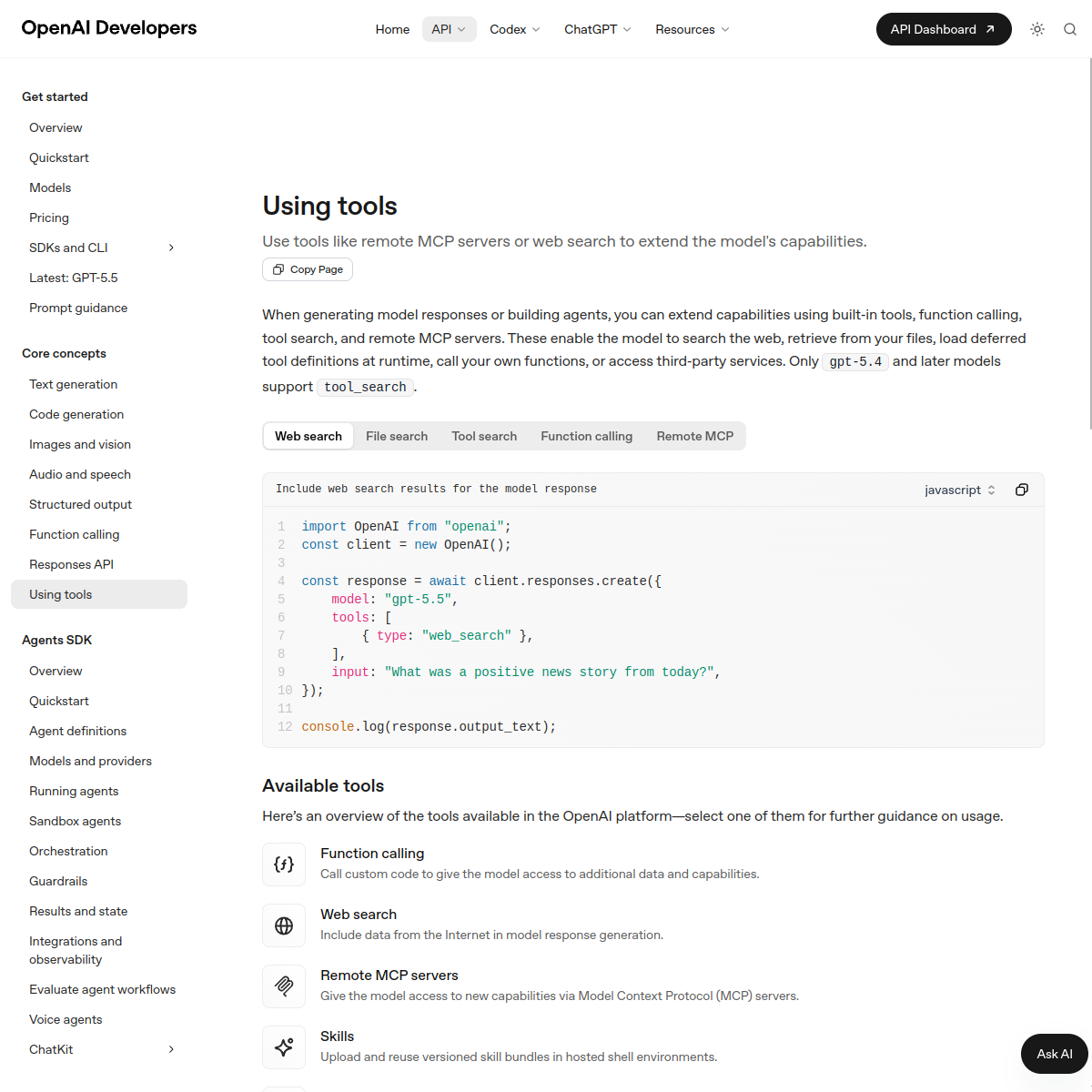 Tools | OpenAI API