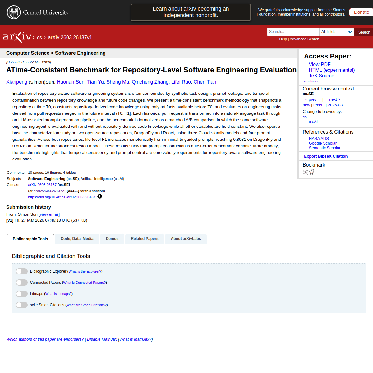 ATime-Consistent Benchmark for Repository-Level Software Engineering Evaluation