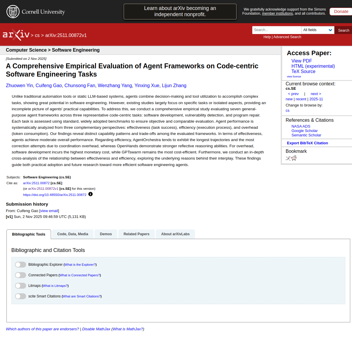 A Comprehensive Empirical Evaluation of Agent Frameworks on Code-centric Software Engineering Tasks