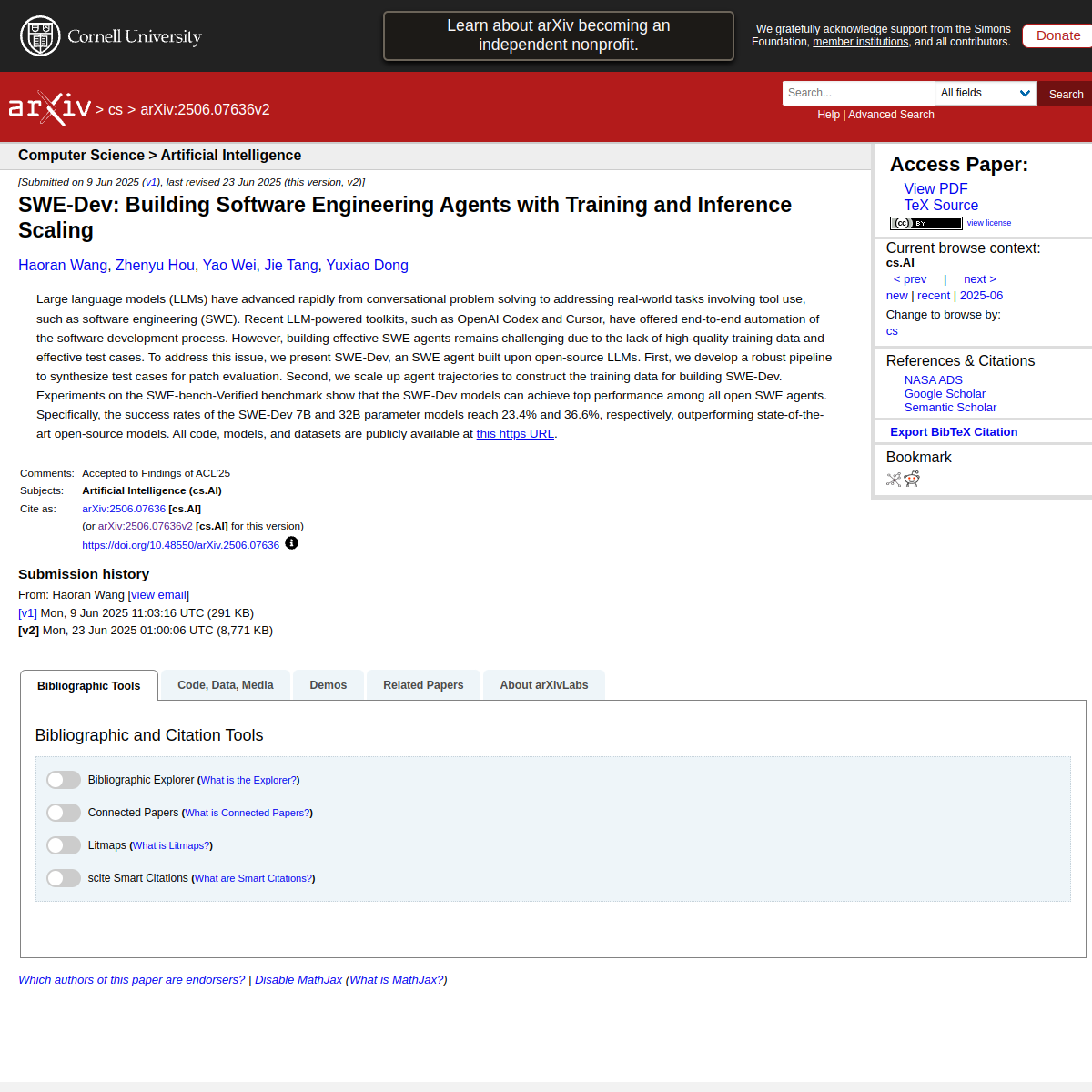 SWE-Dev: Building Software Engineering Agents with Training and Inference Scaling
