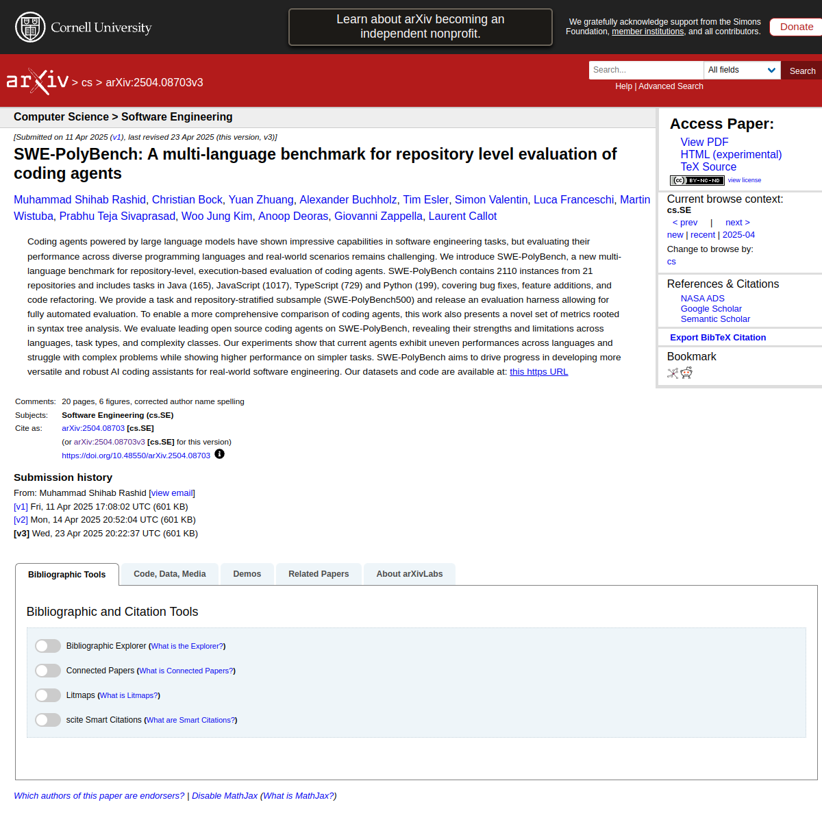 SWE-PolyBench: A multi-language benchmark for repository level evaluation of coding agents