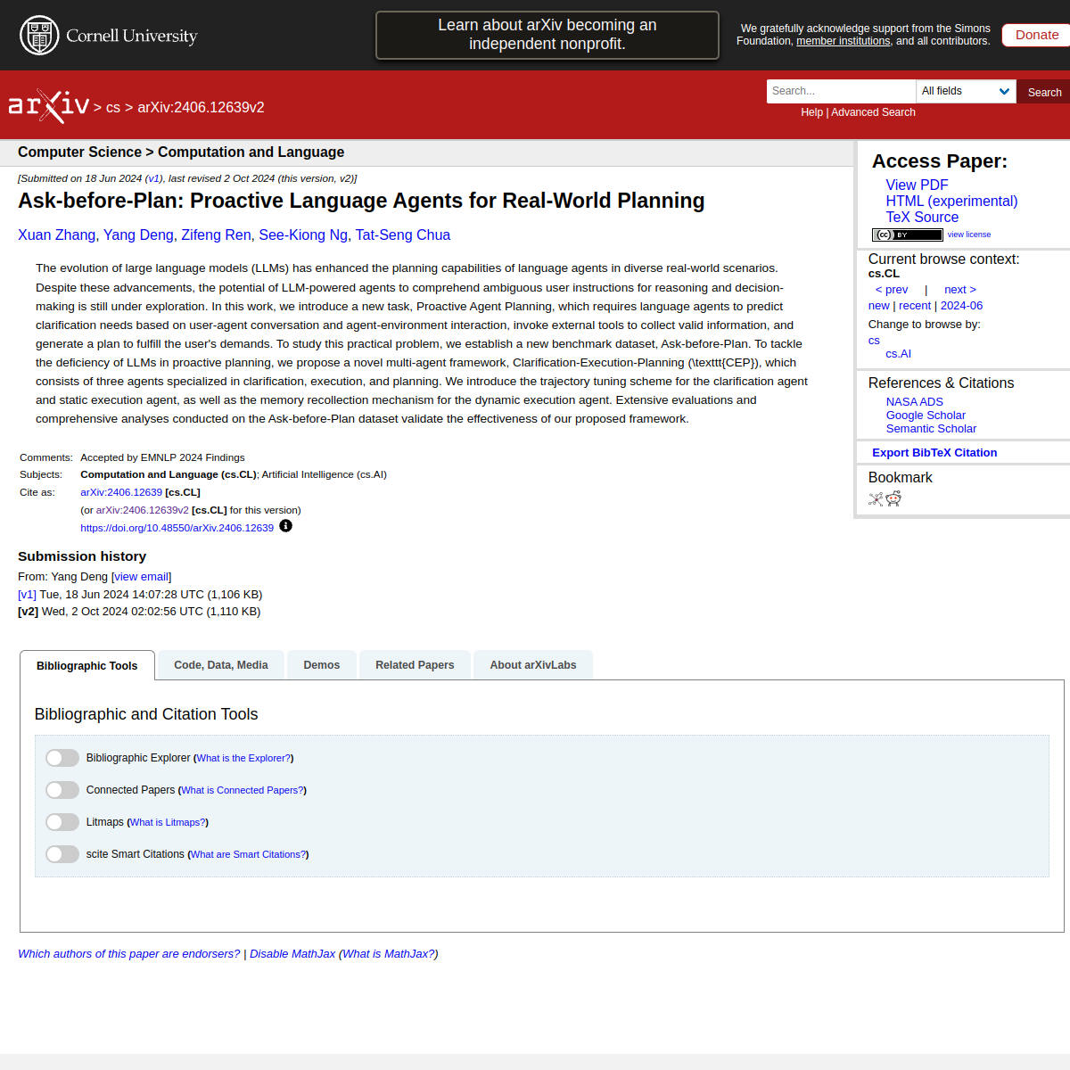 Ask-before-Plan: Proactive Language Agents for Real-World Planning