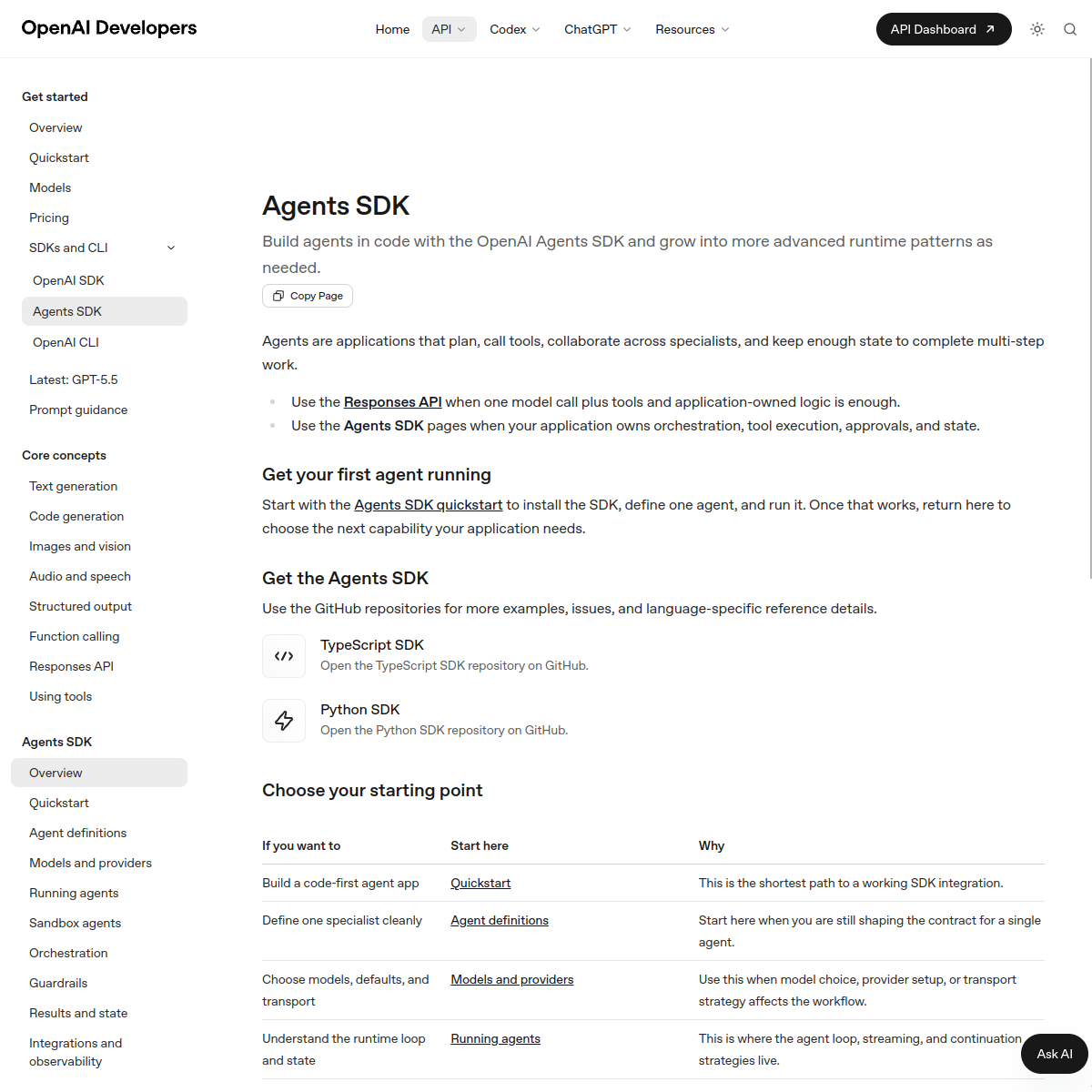Agents SDK | OpenAI API