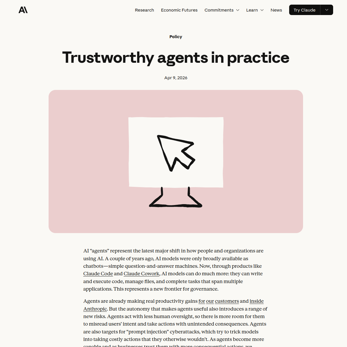 Trustworthy agents in practice