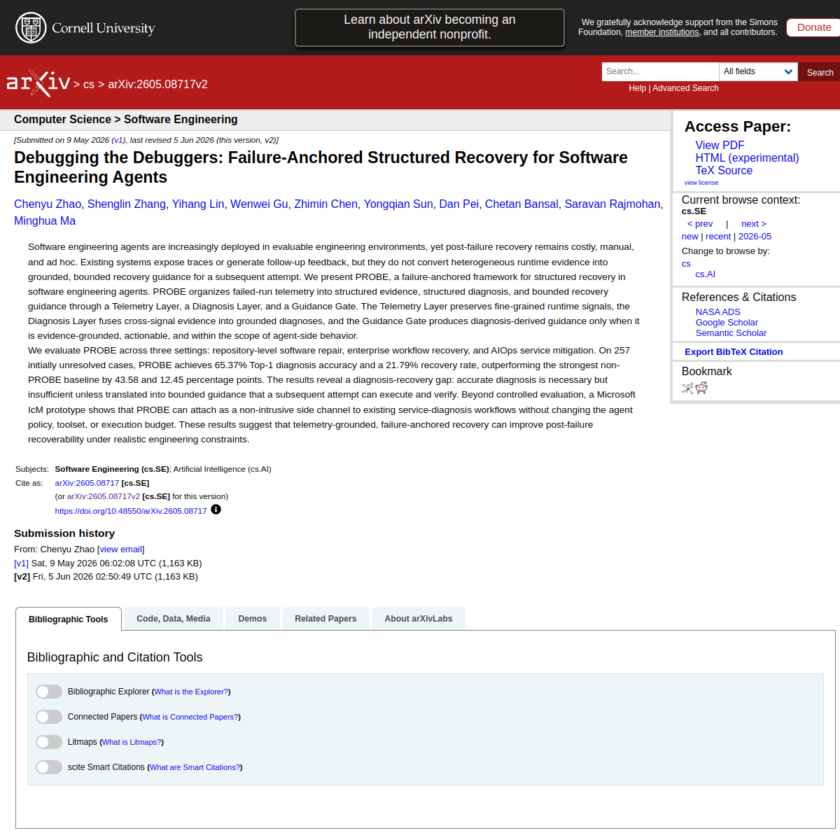Debugging the Debuggers: Failure-Anchored Structured Recovery for Software Engineering Agents