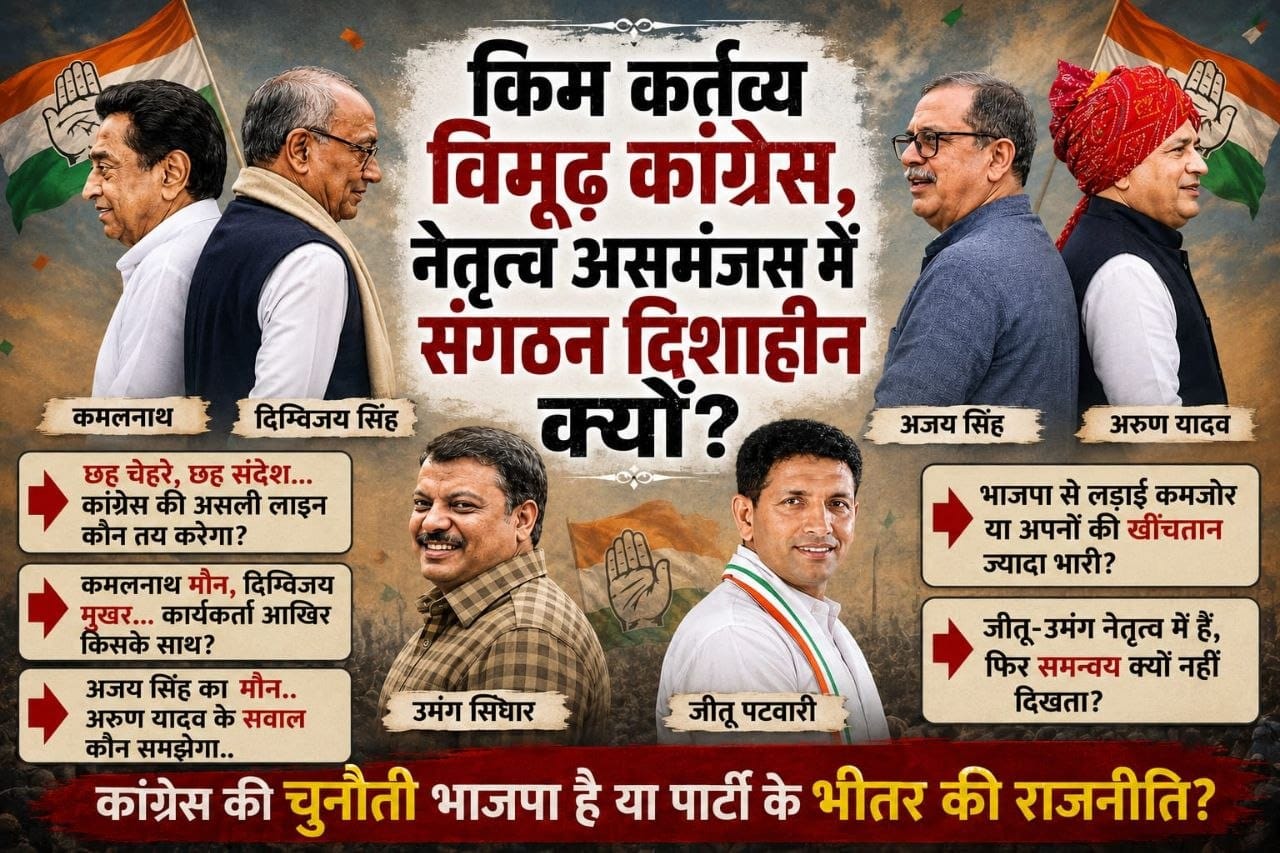 कांग्रेस में हर शख्स परेशान सा क्यों है.. 6 बड़े नेता 6 बड़े संदेश उठा रहे  समन्वय पर सवाल? (सवाल दर सवाल) ( राकेश अग्निहोत्री)