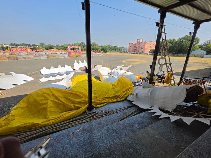 उज्जैन में 101 फीट के दो रावण पुतले तैयार, 3D-वाटरप्रूफ डिजाइन