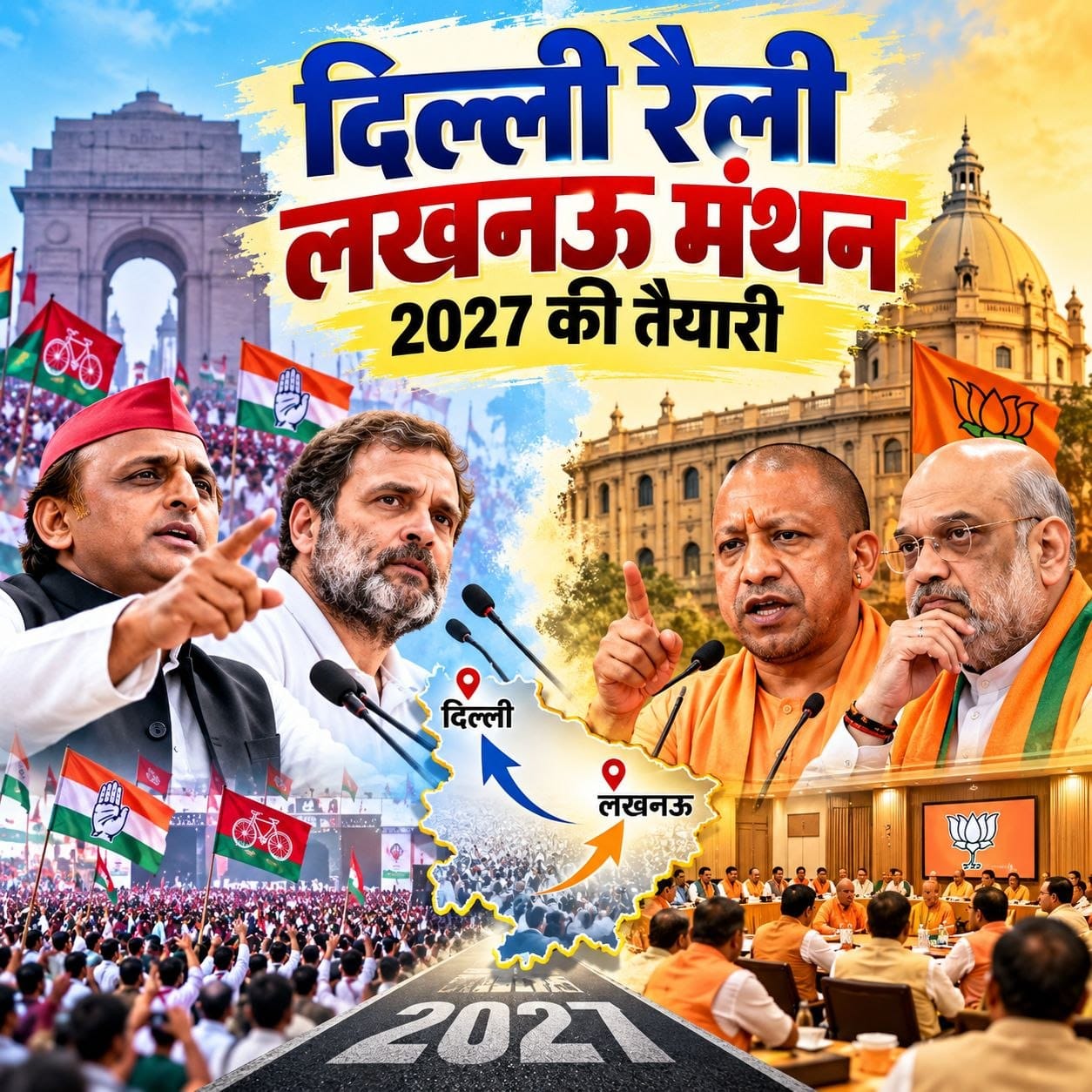 दिल्ली में दांव लखनऊ में तनाव.....अखिलेश की दिल्ली रैली और भाजपा के मिशन 2027 नें बढ़ाई सियासी हलचल ( खबरों की खबर राजीव त्रिपाठी)